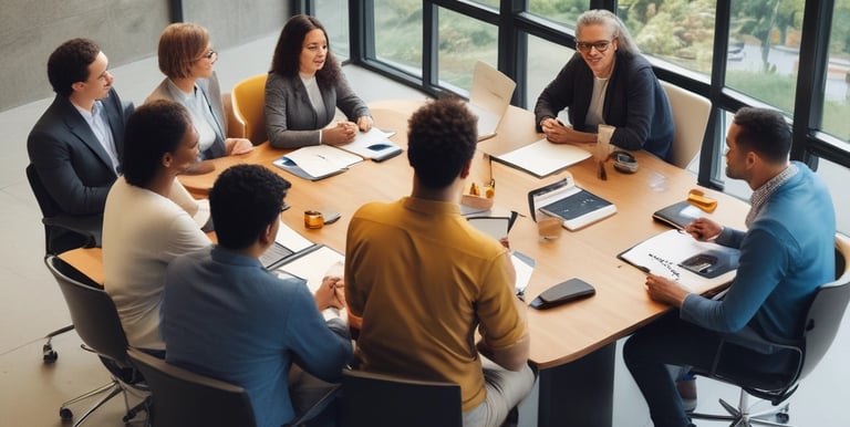 A modern office environment showcasing IT professionals at work.