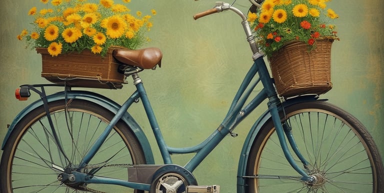 A white electric bicycle is parked on a tiled sidewalk beside a road. The bicycle is branded with 'VOLT E BYK' and features a black saddle and tires. In the background, a colorful mural painted on a wall depicts various artistic designs and scenes, with trees and greenery nearby.
