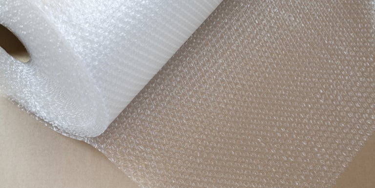 a roll of clear bubble wrap