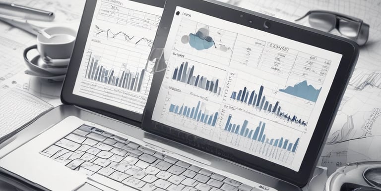 The scene includes a dimly lit workspace with a focus on tax-related documents, a pen, and a mug. The documents are prominently featured on the table, indicating a financial or tax preparation setting.