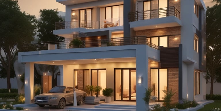 A construction site with workers and machinery in action.