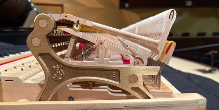 Side view of a Grand Piano Action