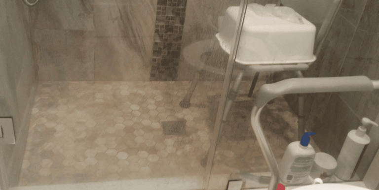 Restoration-level bathroom cleaning with severe buildup in Durham Region