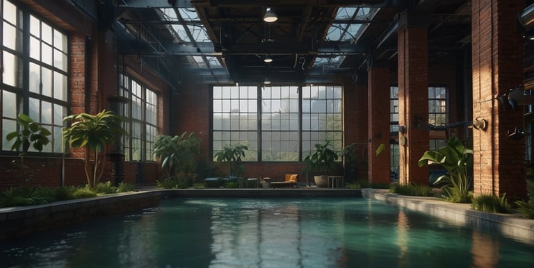 Piscina privata interna e giardino