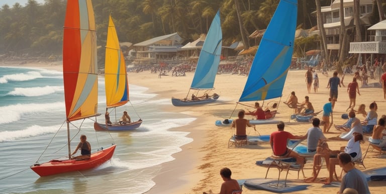 A serene oceanfront resort at sunset with elegant lounge chairs facing the water.