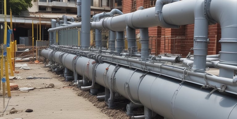 Construction workers carefully pouring concrete foundation at a construction site
