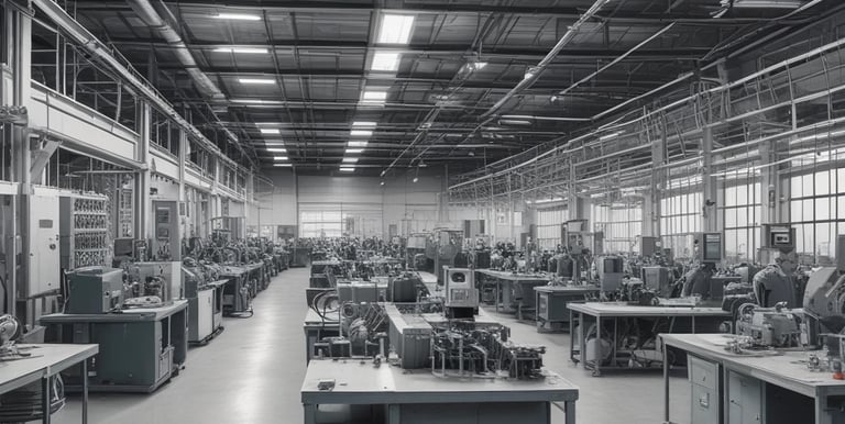 A construction site showcasing electrical and HVAC systems being installed.