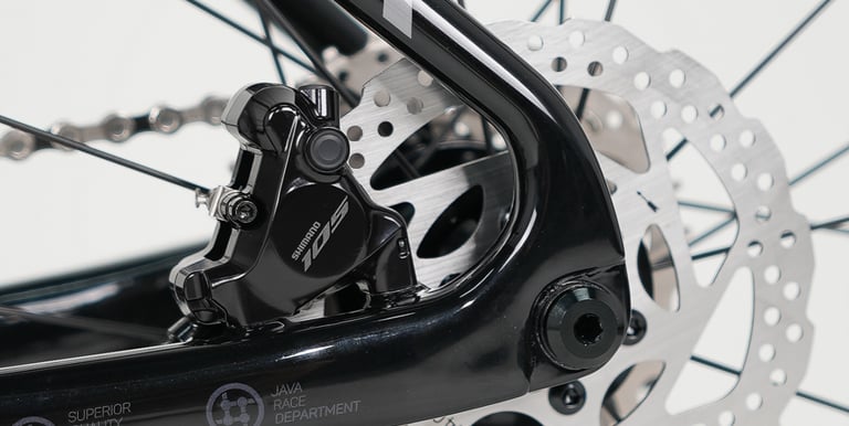 close up of the rear discbrakes