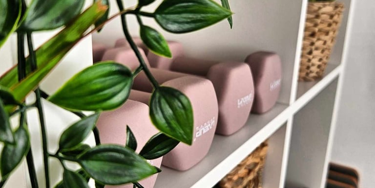 pilates studio offering with small props 