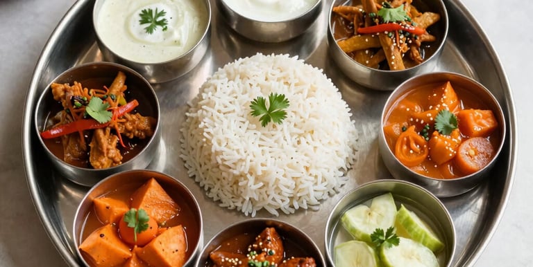 A vibrant birthday party setup featuring colorful canopies and neatly arranged seating.