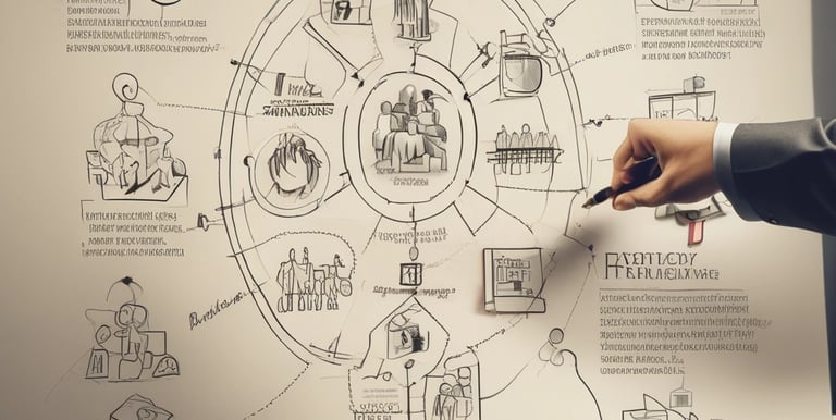 Team of professionals collaborating around a digital dashboard in a modern office.