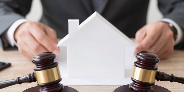 A professional lawyer consulting with clients in a modern office with turquoise accents.