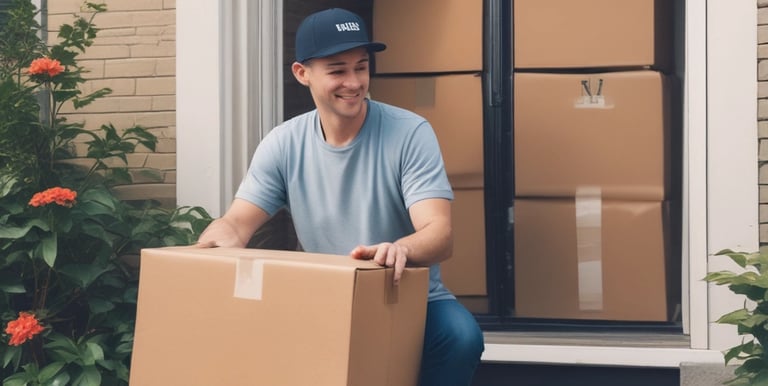 person giving brown box