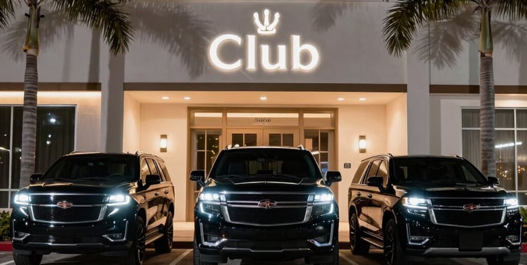 An elegant private residence with a pool lit softly under the Miami night sky.