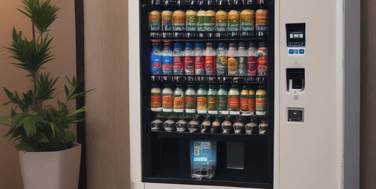 A family team member repairing a vending machine with tools during a service call.