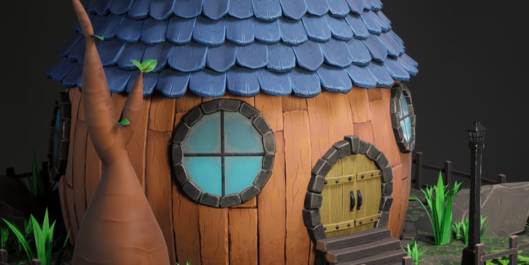 Stylized House Diorama created using Maya, ZBrush, Substance 3D Painter and Unreal Engine