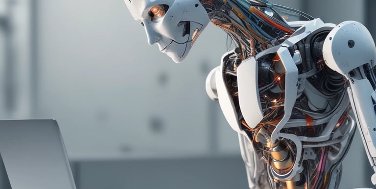 A sleek laptop displaying a vibrant modern website with neon accents on a dark background.