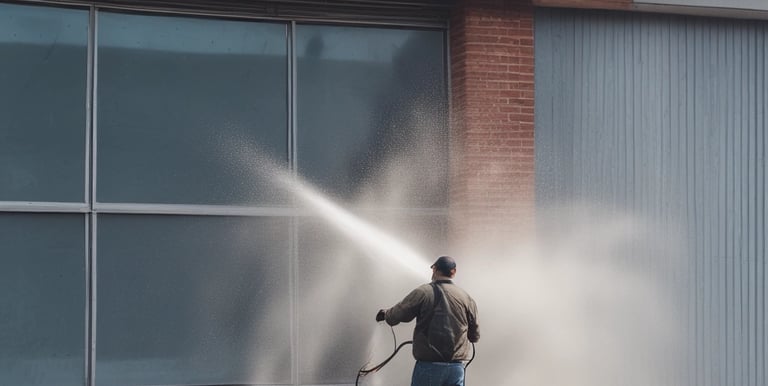 Before and after shots of a commercial sign cleaned and free of vegetation.