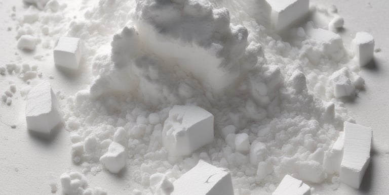 Factory machinery grinding bright white calcium carbonate powder in Syria.