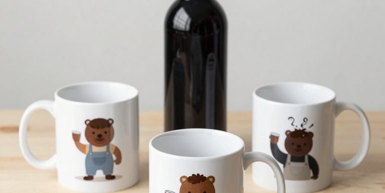 Close-up of a vibrant custom coffee mug with a unique design.