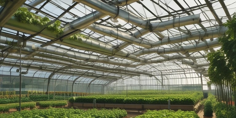 Aerial view of a municipal water treatment facility with modern automation equipment.