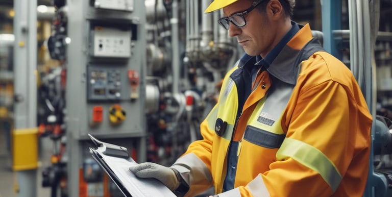 Technician programming a groov EPIC controller inside a water treatment plant control room.