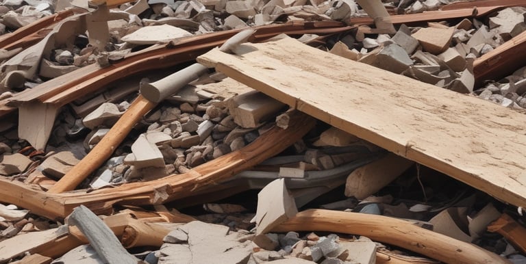 Before and after shots of a cluttered garage transformed into a clean, open space.