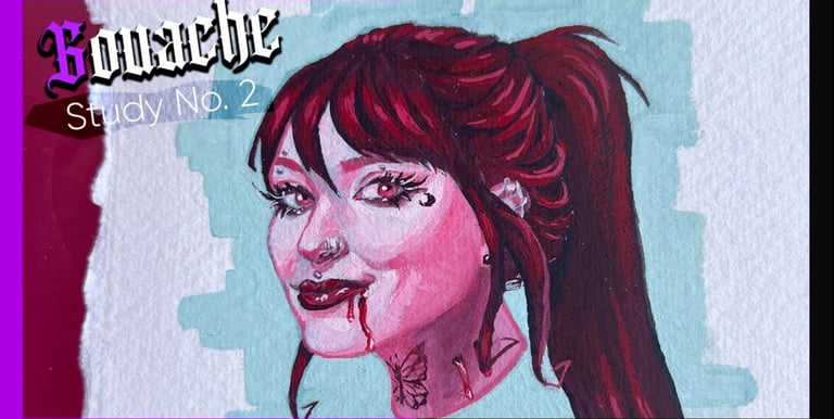 vampire girl gouache tutorial