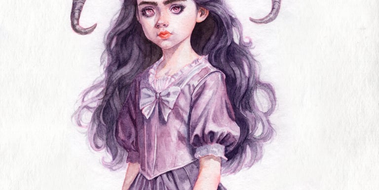 demon girl watercolor tutorial