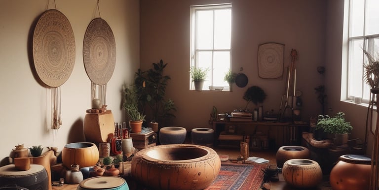 An inviting virtual Zoom session setup with a calming background of sage and dusty rose accents.