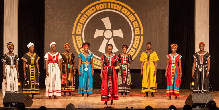 Community members collaborating on a social development project in Gambia, showcasing unity and progress.