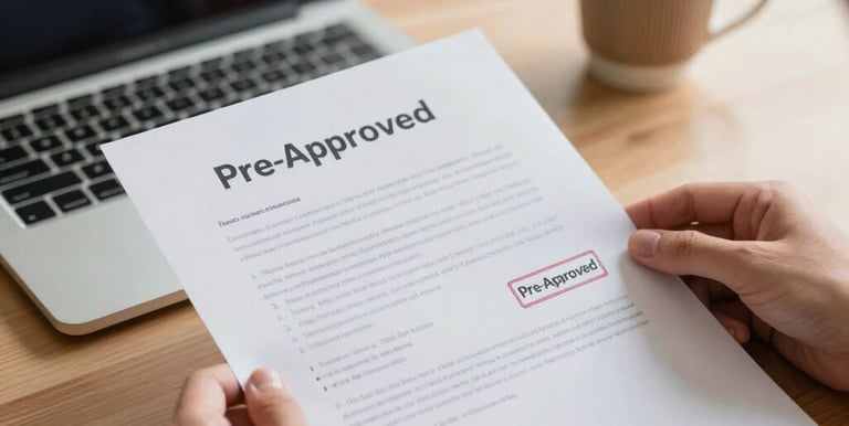 A friendly loan officer discussing mortgage options with a young couple in a cozy living room.