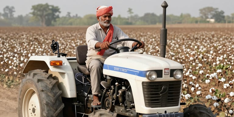 Diagram showing tractor path correction with GPS guidance for straight and efficient passes.