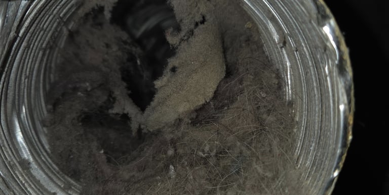 This is a dirty dryer vent (Before)