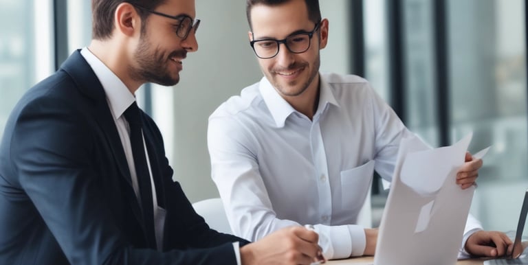 A professional consultant discussing Oracle solutions with a client.