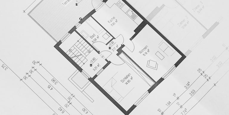a plan of a house with a floor plan