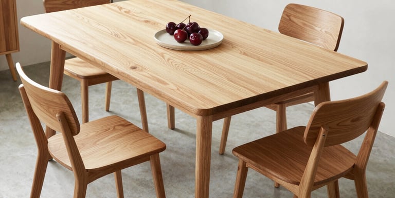 Elegant wooden chairs arranged in a stylish restaurant setting.