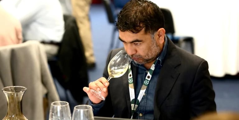 Marco, the founder of Lima Ceviche Bar in Lisbon, Portugal, at a Pisco tasting