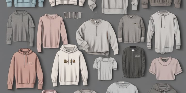 Close-up of comfortable medical-themed sweatshirt and t-shirt on display