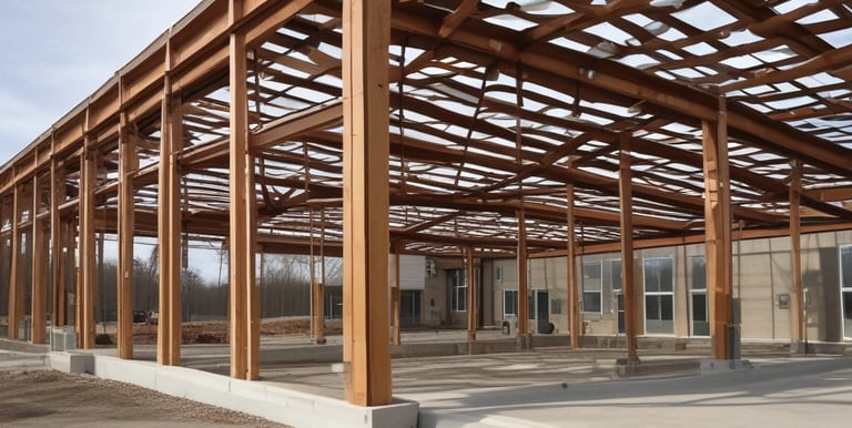 An orange excavator is performing demolition work amidst a pile of rubble and debris, surrounded by partially demolished buildings. The machine is branded with 'Hitachi' on its side and is set against a backdrop of brick and concrete structures.
