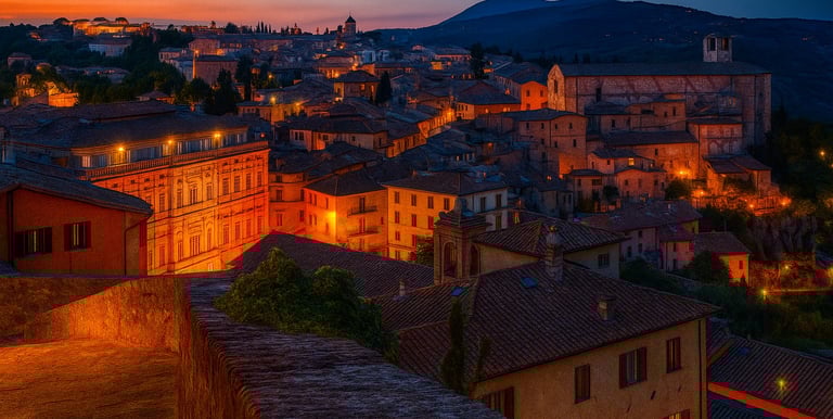 Perugia centro storico torri Umbria colline