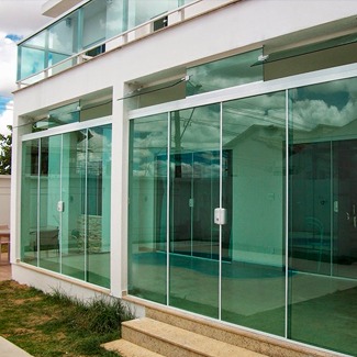 porta balcão de vidro