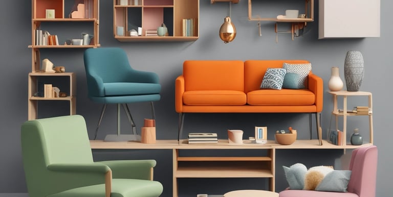 A modern living space showcasing flexible furniture arrangements.