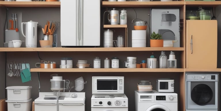 An array of appliances available for subscription in a stylish setting.