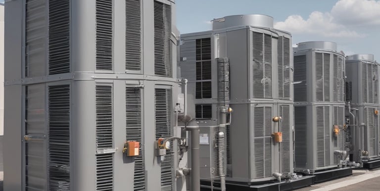 A modern HVAC system installation in a commercial building.