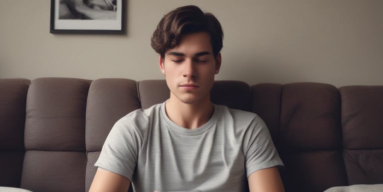 A small, white humanoid robot with blue accents, including eyes, mouth, and a circular badge with the letters 'AI' on its chest, is positioned in front of a blue laptop on a metallic surface. The robot has a simple, smooth design with two cylindrical arms and a small antenna on top.