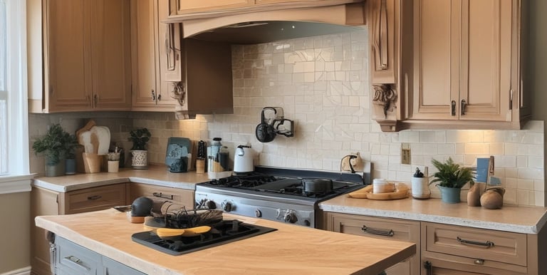 A small shoe repair shop with various signs advertising shoe repair services. The front table showcases a sign with the name 'Reparadora de Calzado Ruben's King' along with images of a boot and a lion. Shelves are stacked with shoes and shoe-related items. Tools and materials are visible, indicating a workspace for repairs.