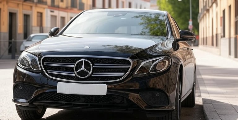 Mercedes E class en calle de madrid