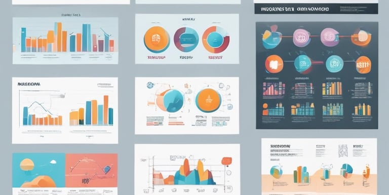 a large display of a large display of graphs and graphs