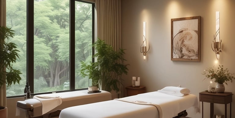 A person wearing a dark red T-shirt with the words 'EAT WELL LIVE WELL' printed in light blue stands at a counter. The person is facing away from the camera. The setting appears to be a casual indoor environment, possibly a food establishment, with two other people in conversation in the background. A point-of-sale terminal is visible on the counter.